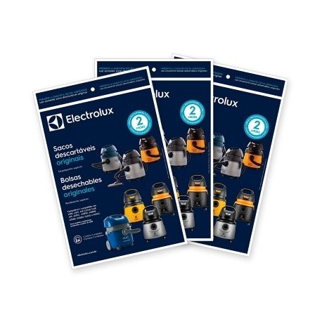 Kit com 3 Sacos Descartáveis para aspirador de Água e Pó Electrolux